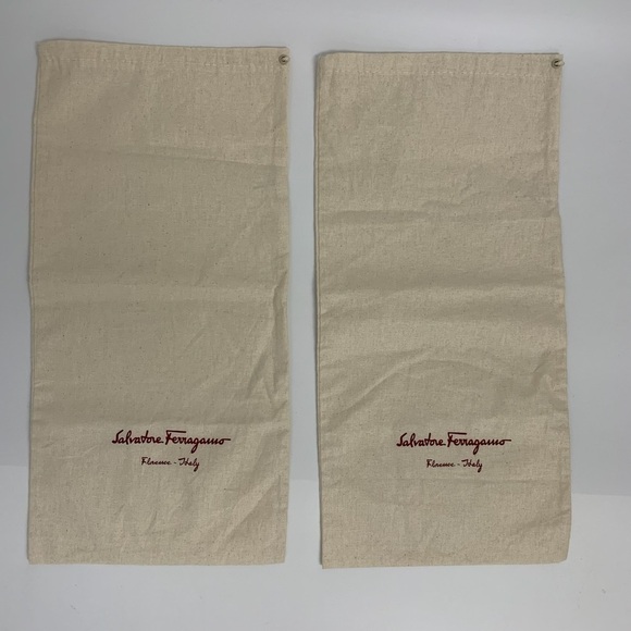 SALVATORE FERRAGAMO 2 cotton Italy made Dust Bags new - Picture 9 of 9
